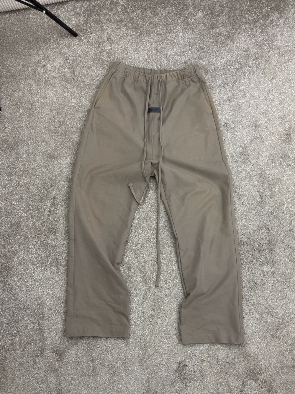 Essentials Men's Drawstring Chino Pants in Taupe